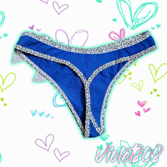 [M] Dark Blue Leopard Print G-String Thong - Picture 2 of 2